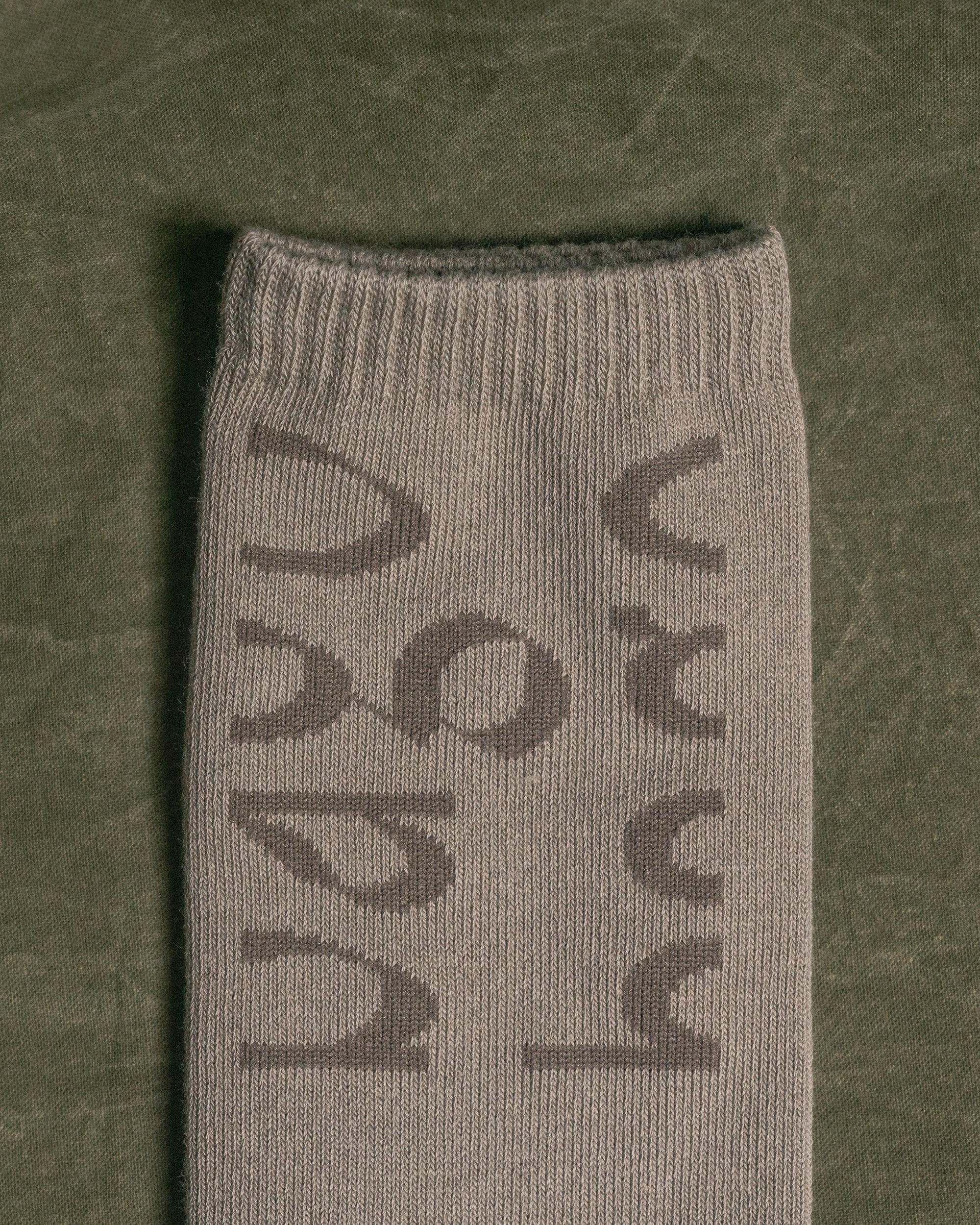 bago Box Logo Knitted Socks - Bibinkga Greige